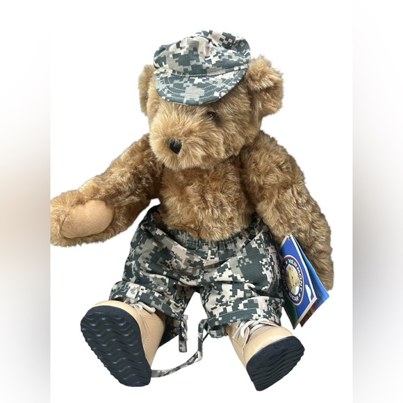 Vtg Vermont Teddy Bear handmade 18" military boots hat pants tags HTF soldier - Picture 4 of 14